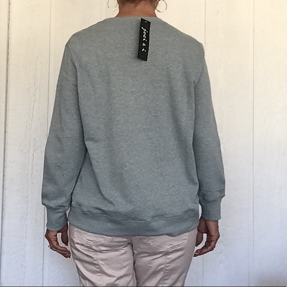 CHRISTMAS PARTY SWEATSHIRT GREEN AND GOLD NWT PXL - Picture 4 of 8